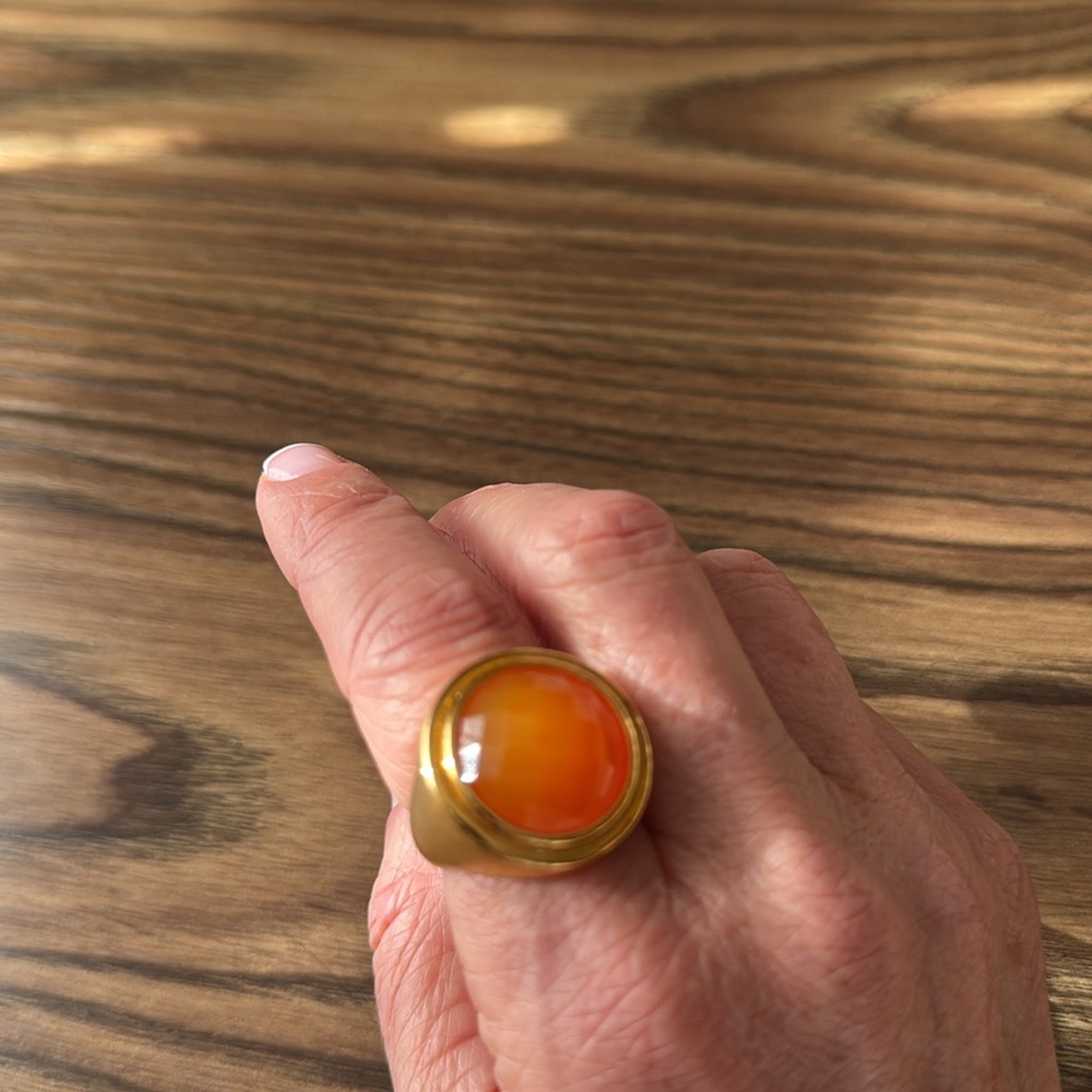 Dean Davidson Orange Onyx Signet ring size 8 - Picture 6 of 6